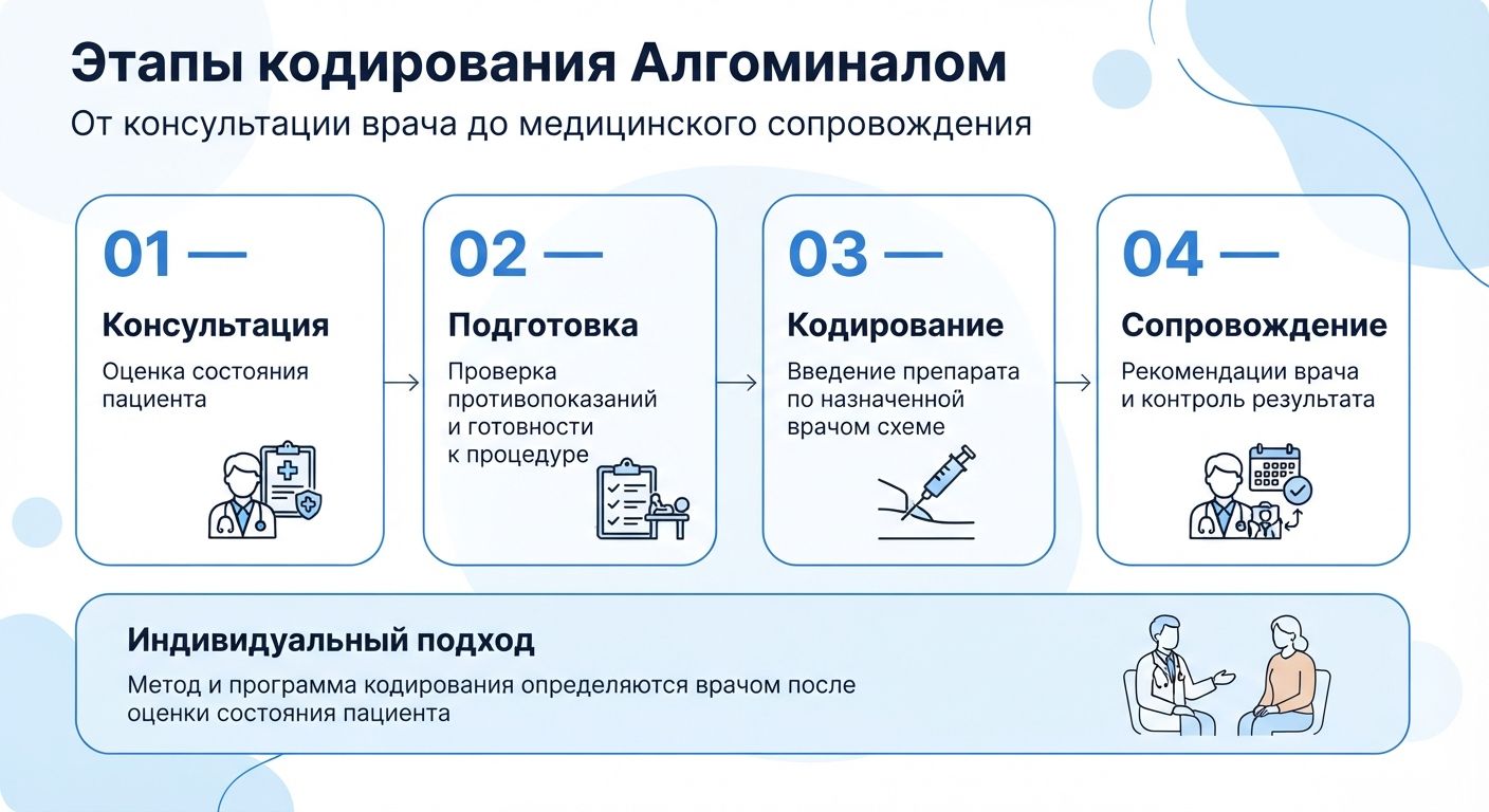 Кодирование препаратом «Алгоминал» в Яровом инфографика